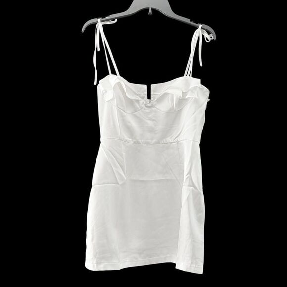 Revolve More To Come Chantell Tie Strap Dress in White Mini Dress - Picture 1 of 6